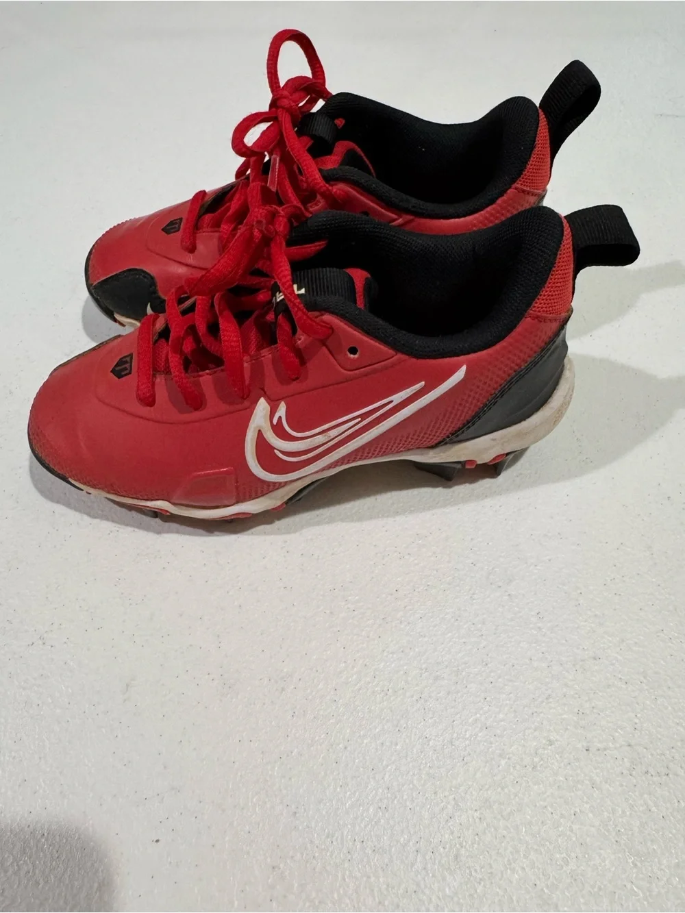 Nike Red and Black Kids Baseball Cleats